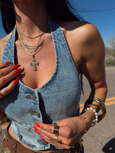 Alina Mixed Metals Draped Chain