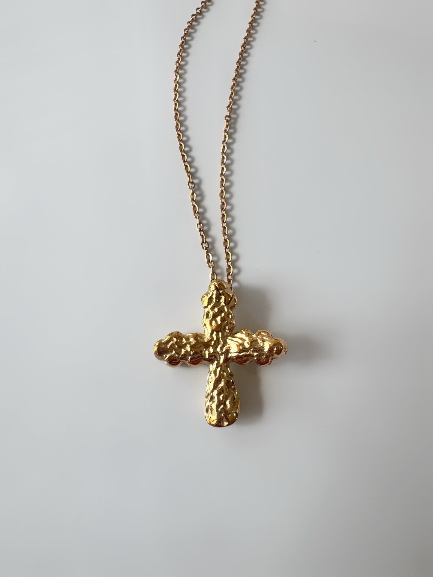 Hammered Cross Necklace