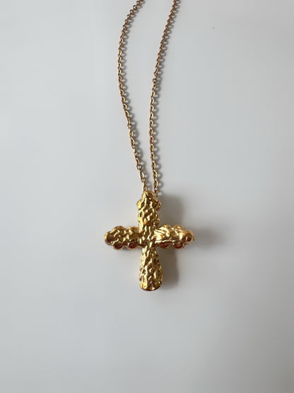 Hammered Cross Necklace