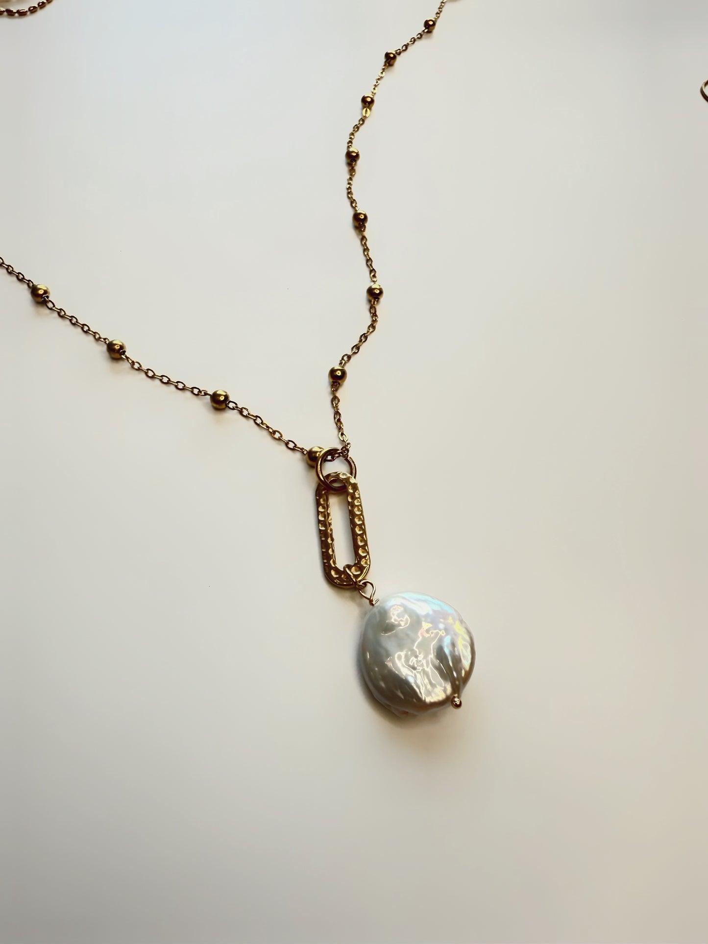 Sunlit Drop Pearl Pendant Necklace