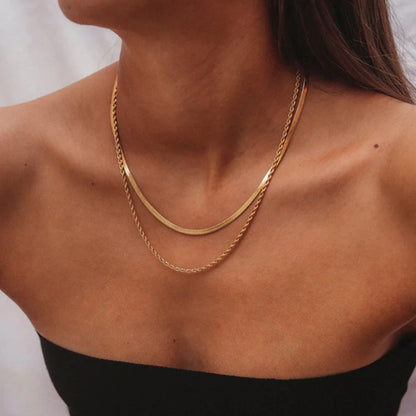 Pre-Stacked Henry Rope + Snake Chain Necklace