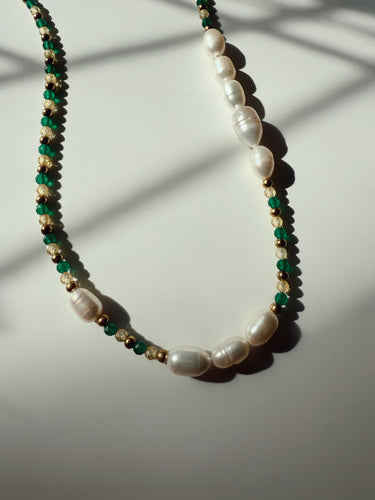 Emerald Pearls Necklace