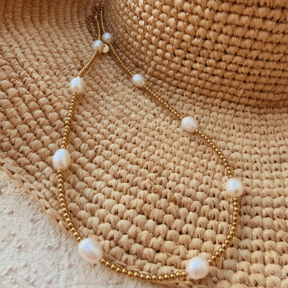 Sunkissed Drifter Pearl Necklace