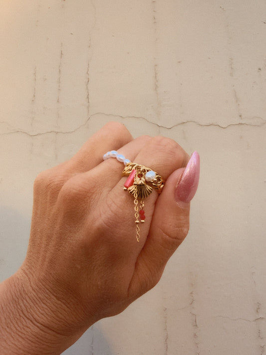 Coral Tide Charm Ring