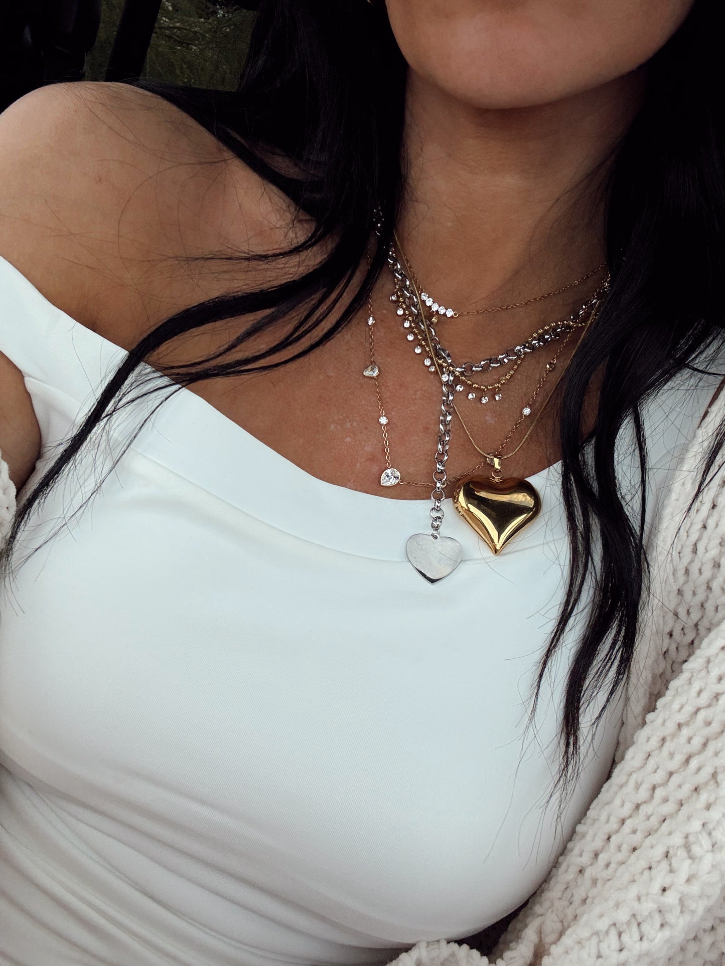 Silver Hearts Necklace