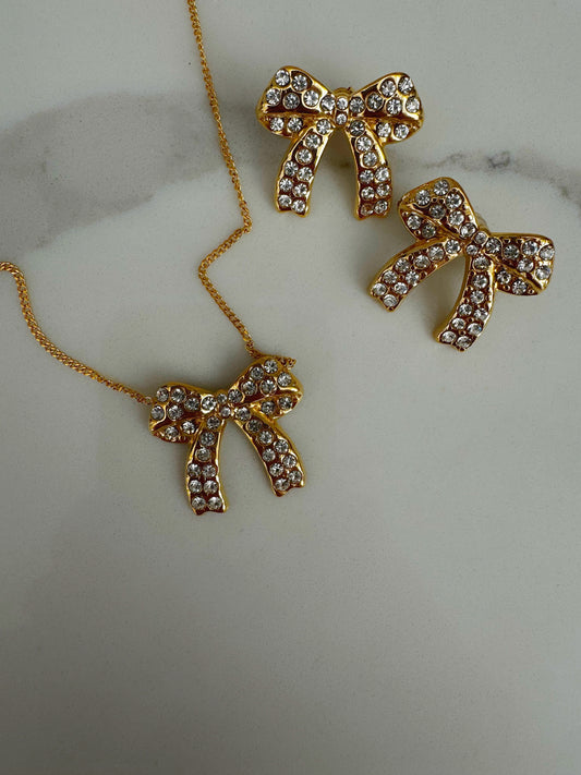 Diamond Bow Earrings