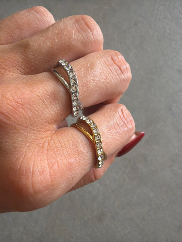Diamond Crossover Ring