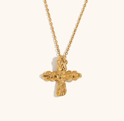 Hammered Cross Necklace