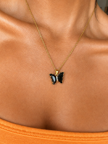 Noir Butterfly Necklace