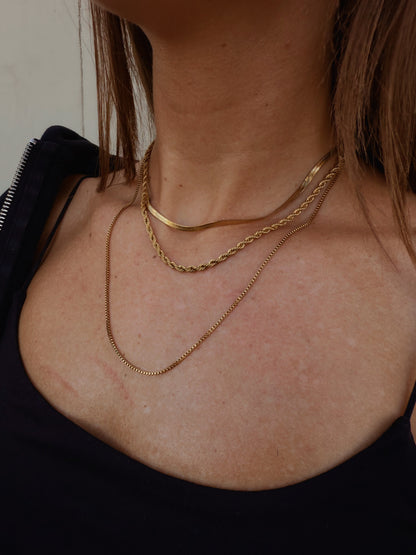 18K Gold Dainty Henry Rope Stacker Necklace
