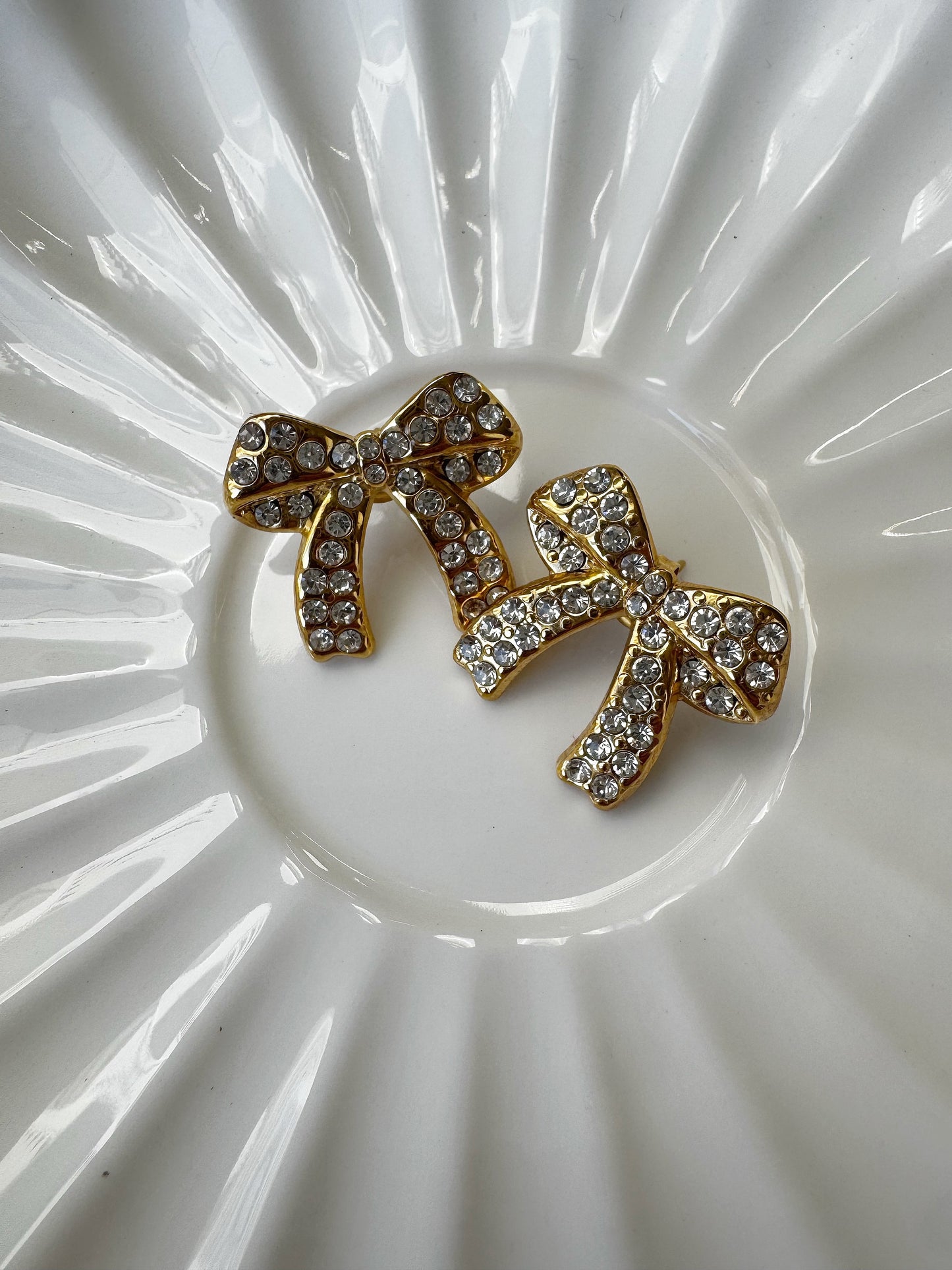 Diamond Bow Earrings