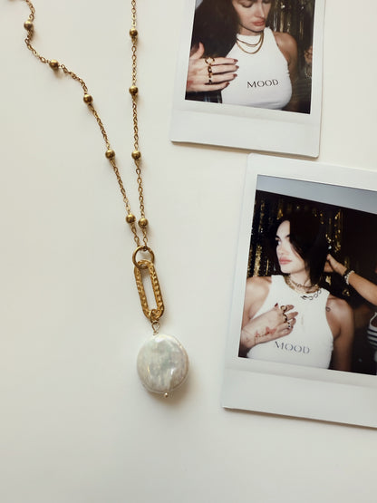 Sunlit Drop Pearl Pendant Necklace