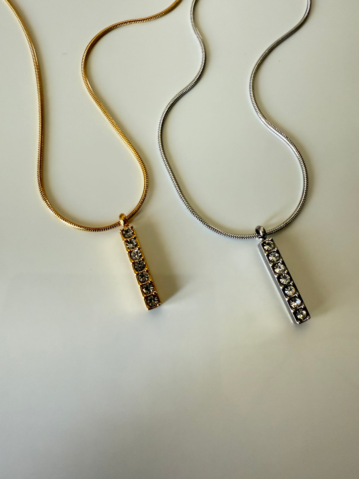 Crystal Bar Drop Necklace
