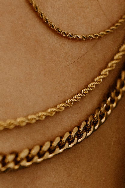 18K Gold Dainty Henry Rope Stacker Necklace