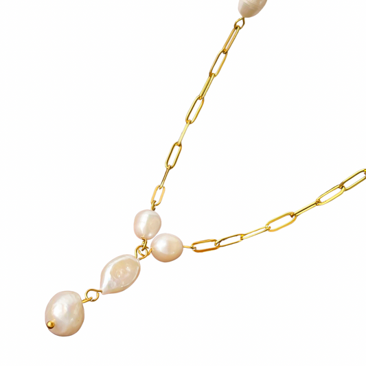 Sunset Pearl Drop Necklace