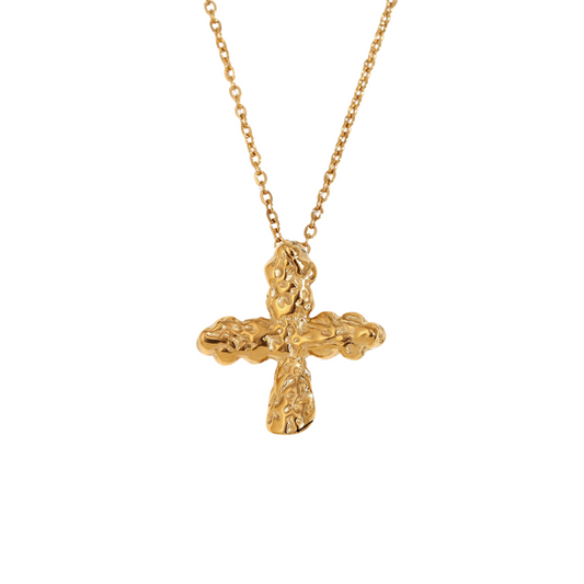 Hammered Cross Necklace