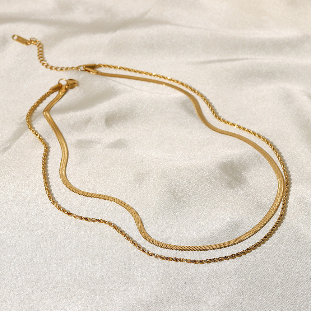 Pre-Stacked Henry Rope + Snake Chain Necklace