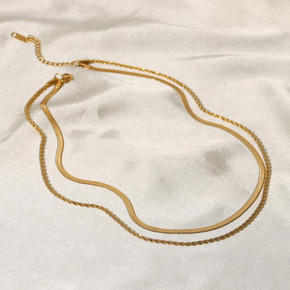 Pre-Stacked Henry Rope + Snake Chain Necklace