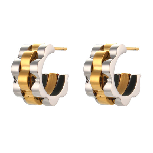 Rolex Mixed Metal Earrings