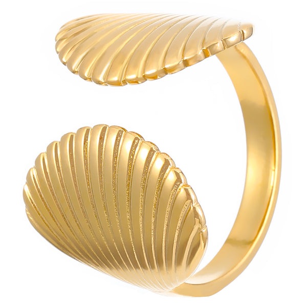 Golden Tide  Shell Ring