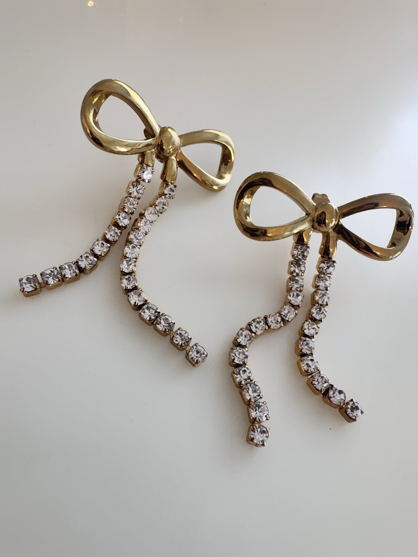 Diamond Bow Earrings