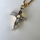 Crystal Peal Cross Necklace