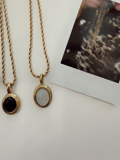 18K Gold—Black Pearl Amulet