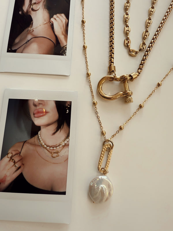 Pearl Drop Necklace Stack