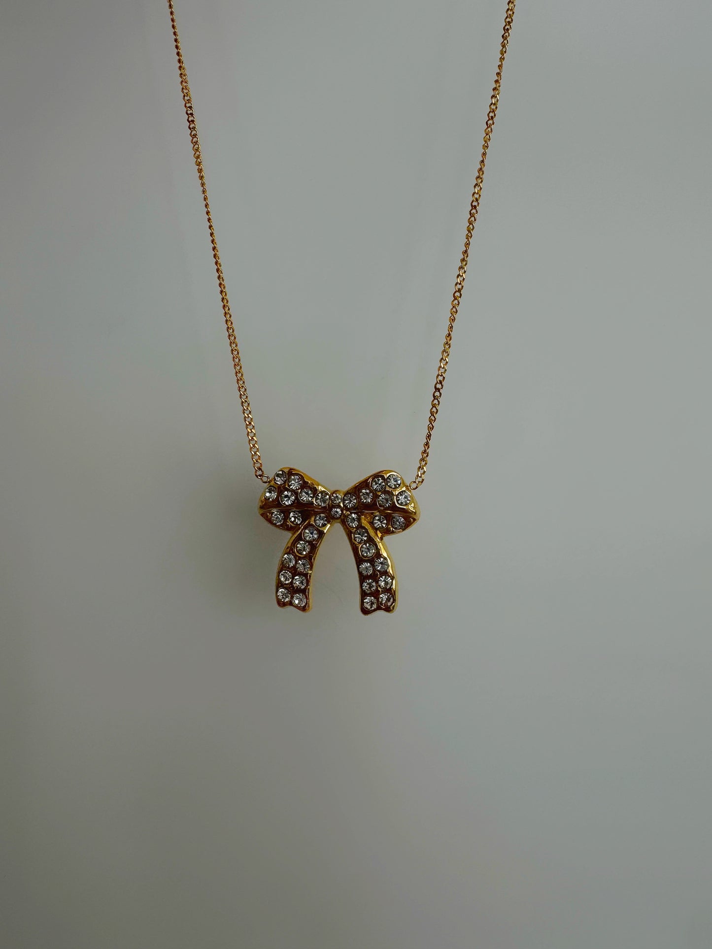 Diamond Bow Necklace