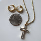 Crystal Peal Cross Necklace