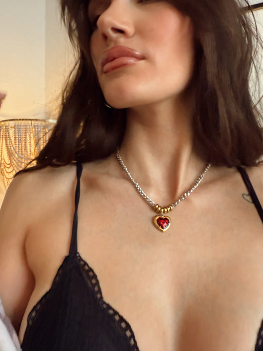 Bria Mixed Metals Heart Necklace