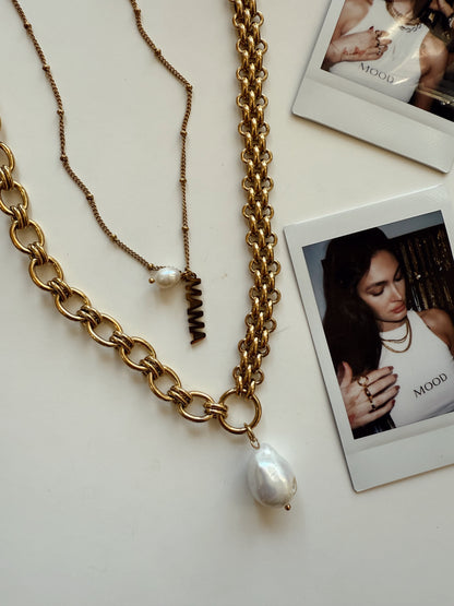 Golden Mama Pearl Necklace