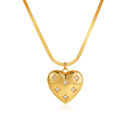 Diamond Dot Heart Necklace