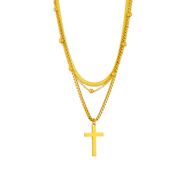 Layered Cross Pre-Stack Necklace