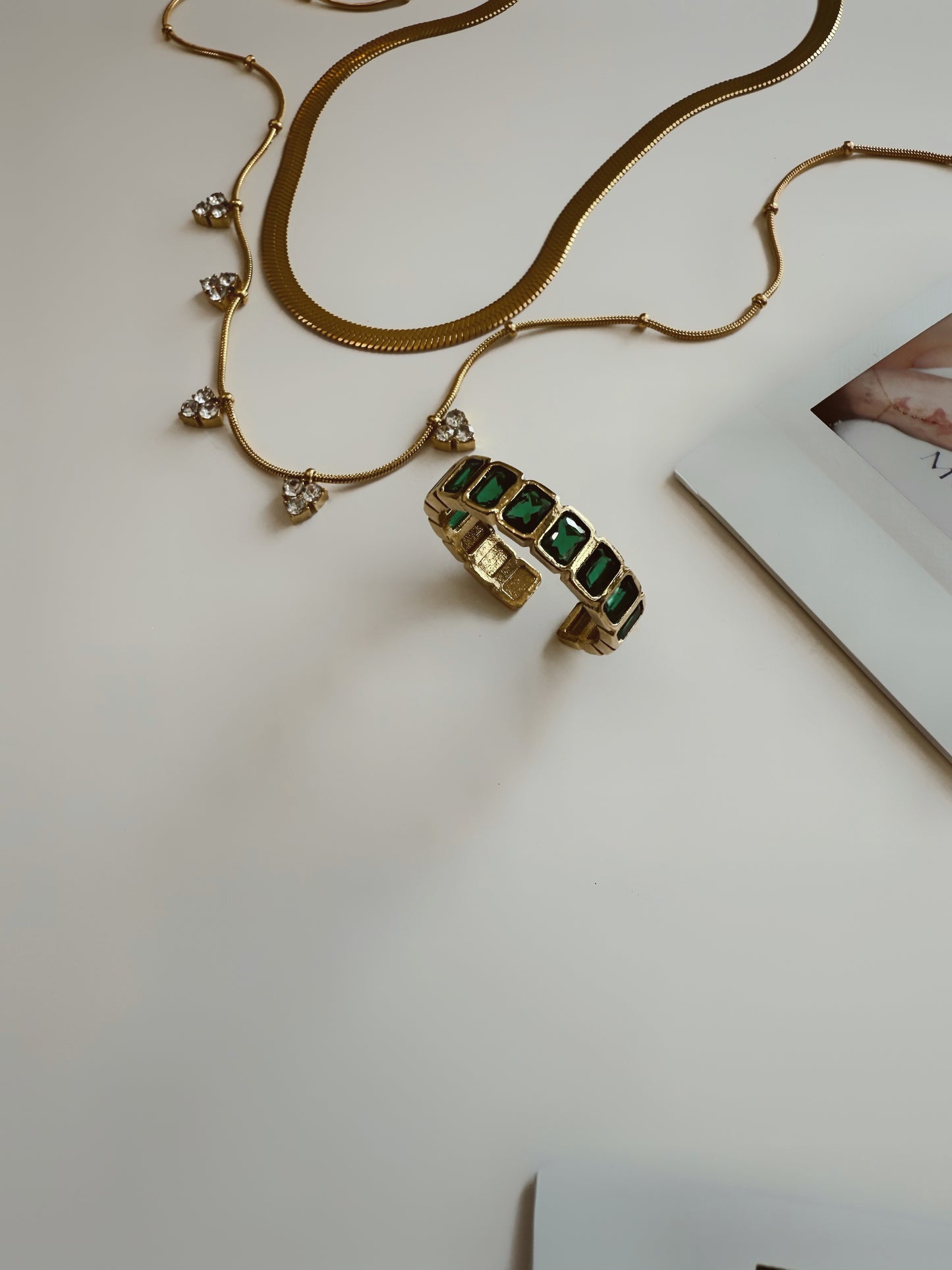 Eloise Emerald Open Ring