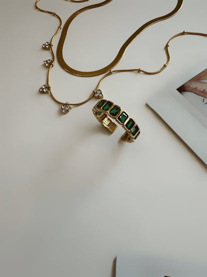 Eloise Emerald Open Ring