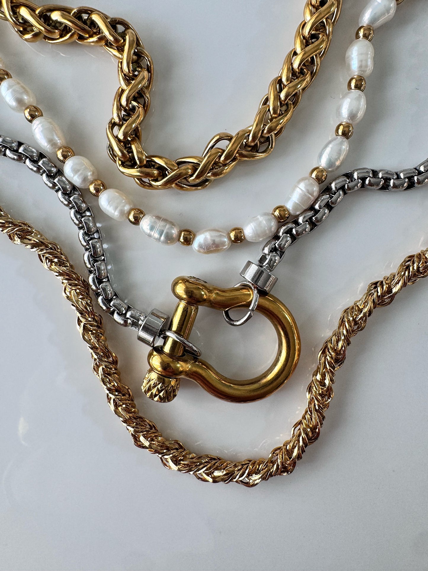 Gold Twisted Stacking Necklace