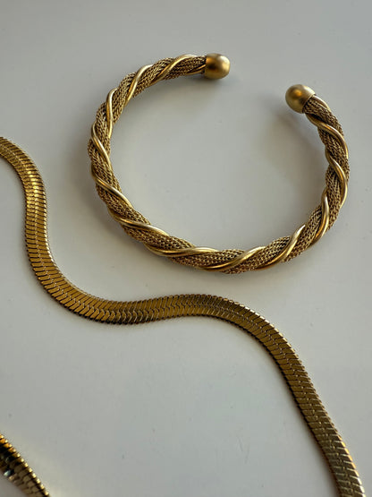 Threaded Gold Arm Cuff