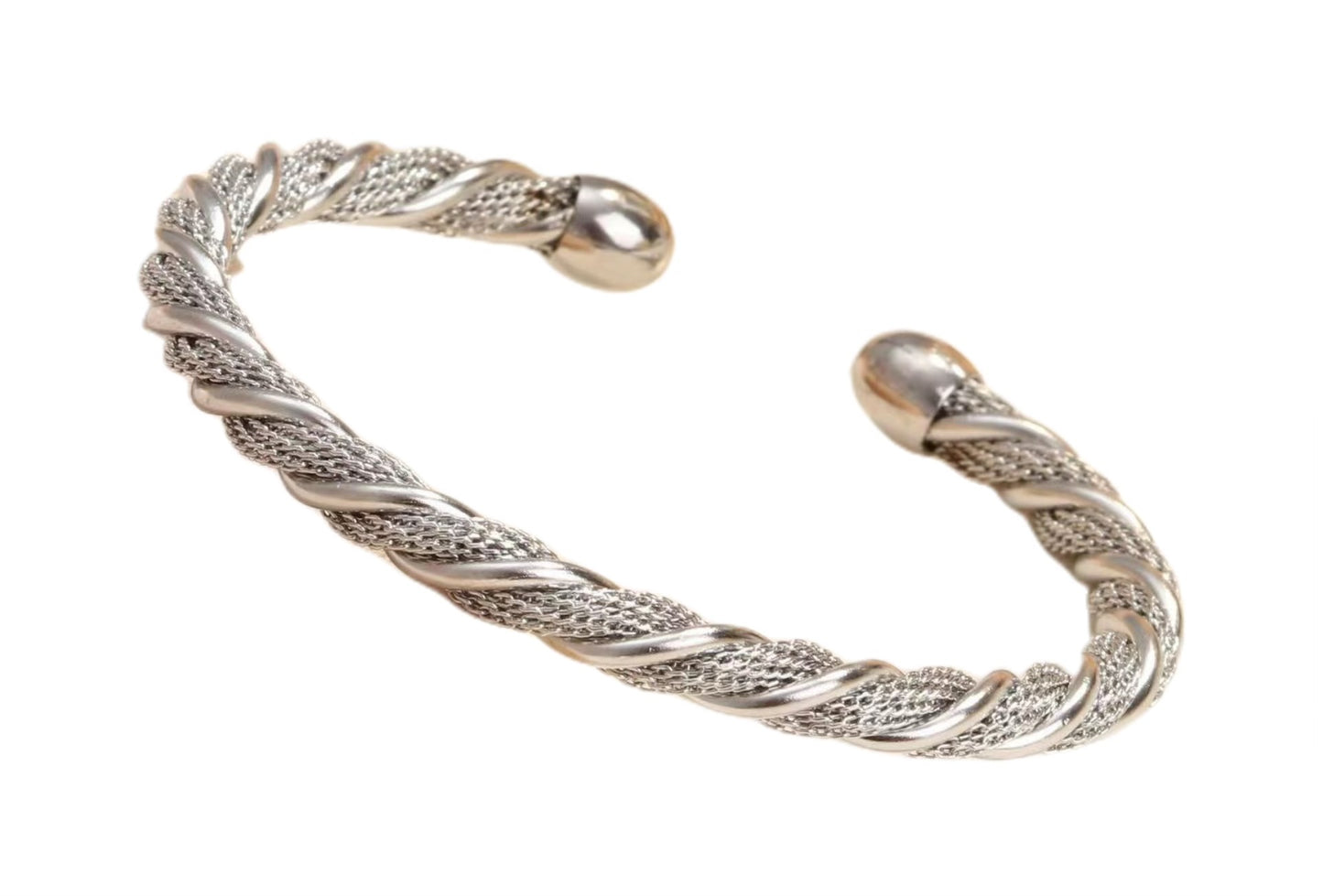 Twisted Silver Bangle