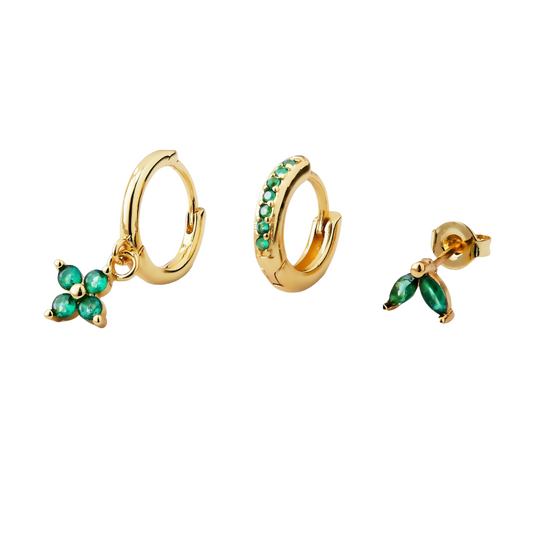 Everyday Emeralds Earring Stack