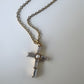 Crystal Peal Cross Necklace