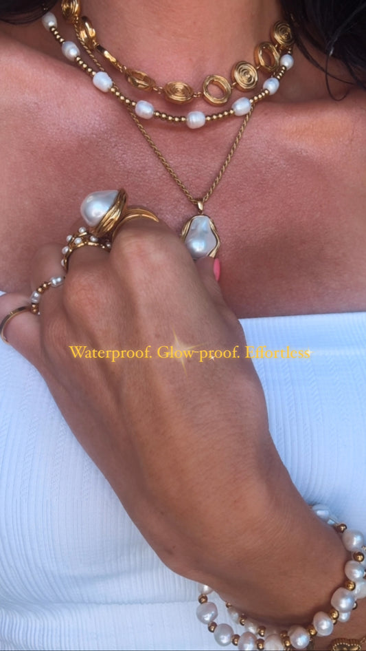 18k Sun Kissed Pearl Necklace