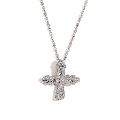 Hammered Cross Necklace