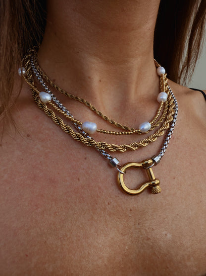 18K Gold Bold Henry Rope Stacking Necklace