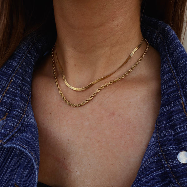 18K Gold Dainty Henry Rope Stacker Necklace