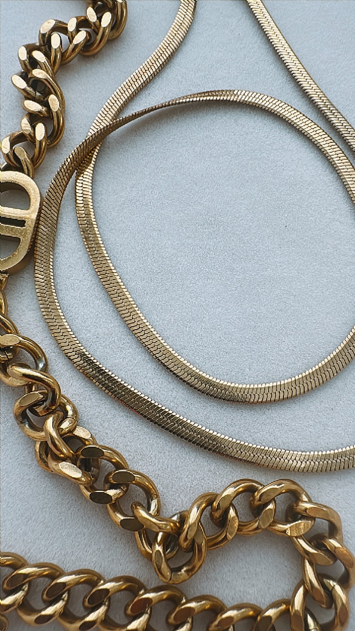 Dainty Gold Herringbone Chain