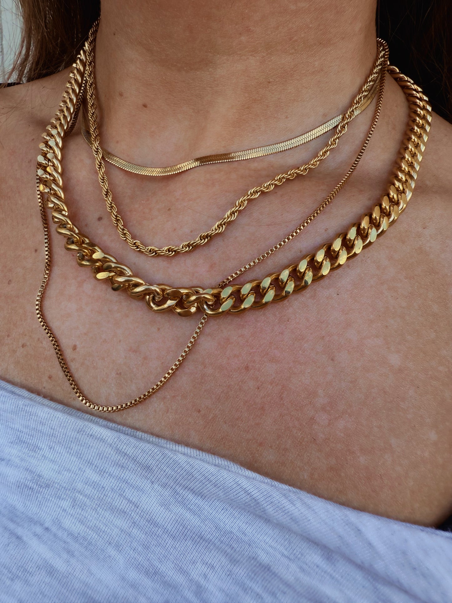 18K Gold Bold Henry Rope Stacking Necklace