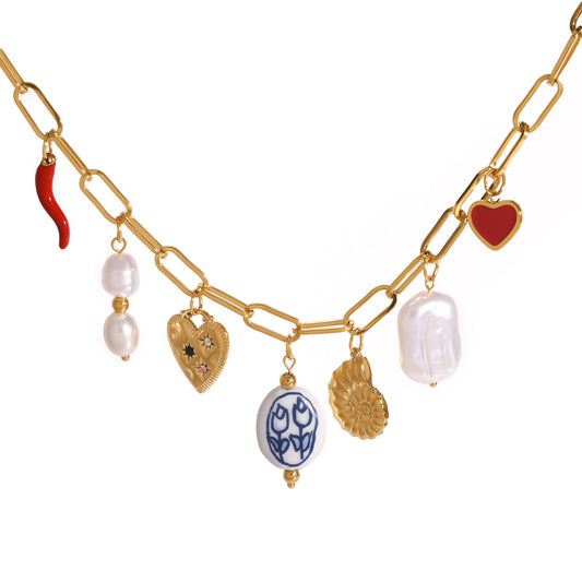 Santorini Story Charm Necklace