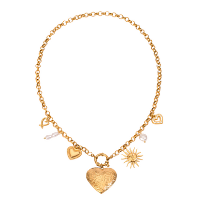 Love Letters Charm Locket Necklace