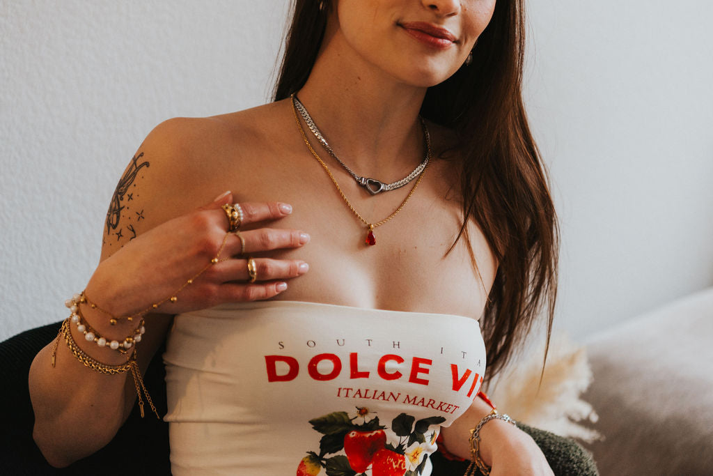 Ruby Red Gemstone Necklace